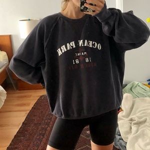 Maine Navy Oversized Crew Sweatshirt